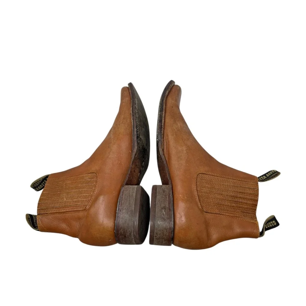 Carreta Boots Men's Chelsea Square Toe Leather Work Boots Size 12.5 Distressed‎